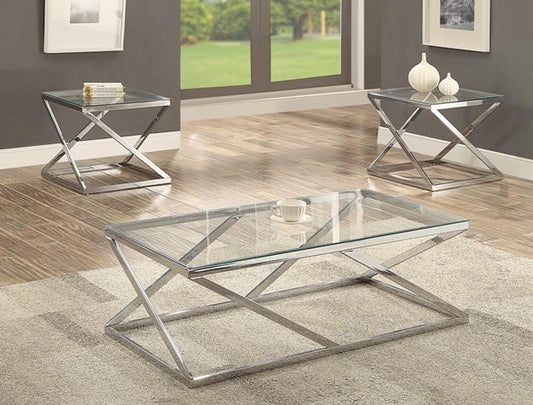 Crown Mark Glass coffee table set (3272)