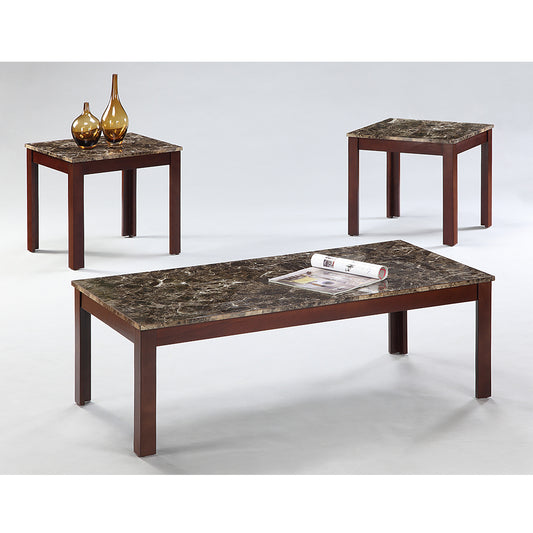 Crown Mark Brown Marble Coffee table set**CLOSEOUT**