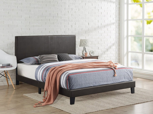 Black Leather Platform Bed 5271