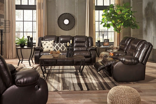 Ashley Brown Reclining Sofa Set