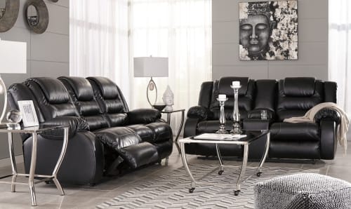 Ashley Black Leather Recliner sofa