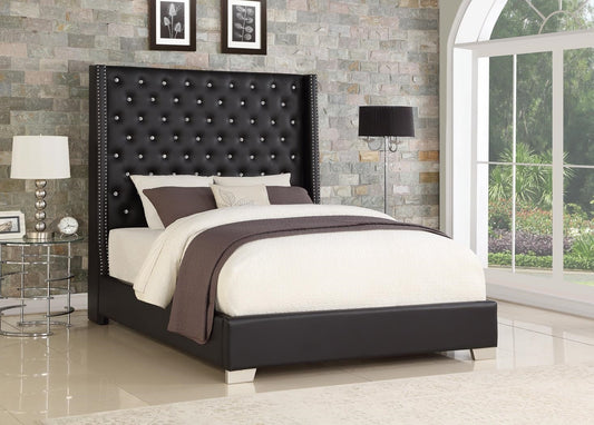 HH324 black bling headboard bed