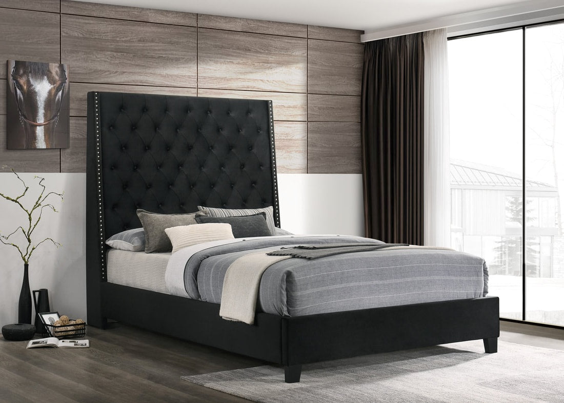 hh630 velvet headboard bling bed