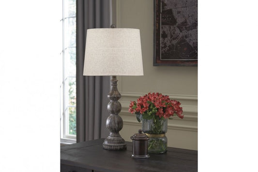 brown poly table lamp